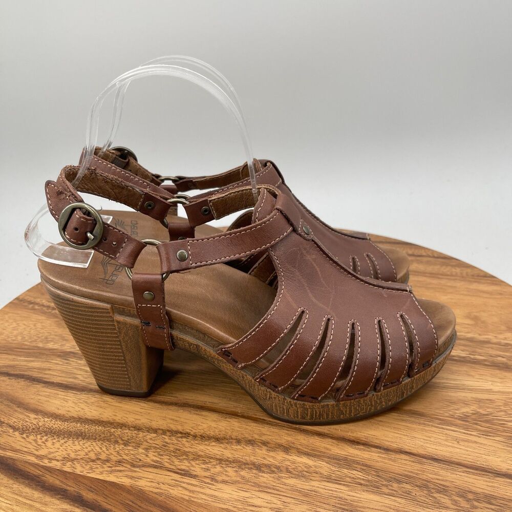 Dansko Randa Sandals Womens Size 9.5 / 40 Brown Leather Slingback Casual - Picture 1 of 9